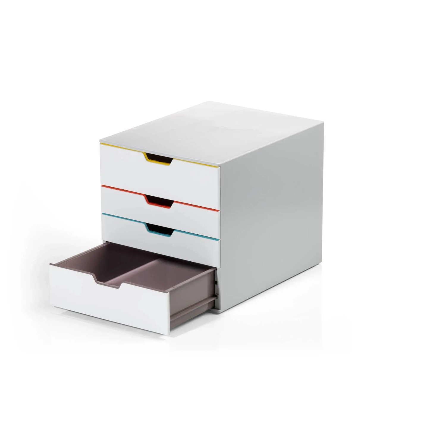 Durable Schubladenbox A4 mit 4 Fächern in Mehrfarbig. Büro Organizer für Dokumente.