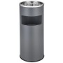 Tectake Standaschenbecher  Rund Mit Mülleimer und Inneneimer  25 x 25 x 61 cm Anthrazit