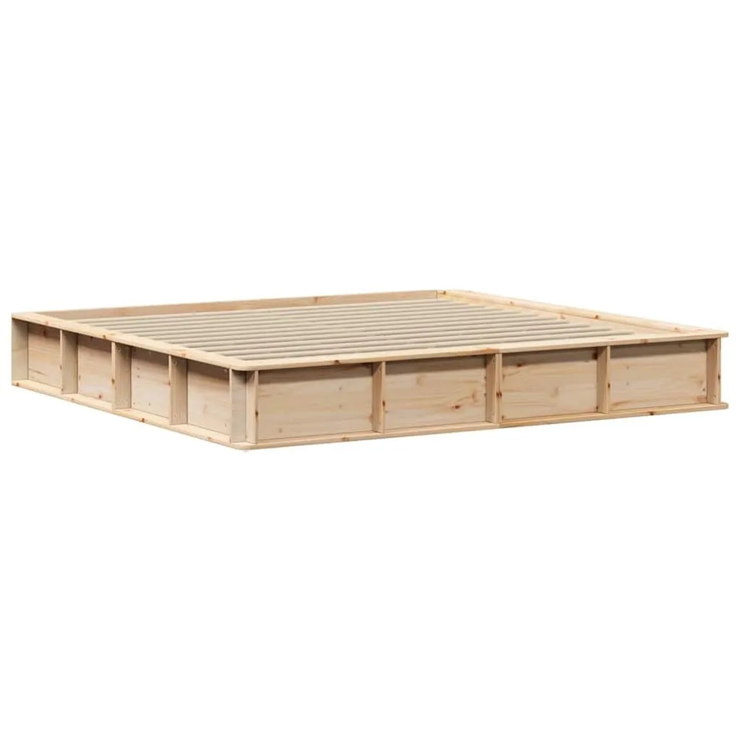 vidaXL Bettrahmen Braun 200 x 200 cm Massives Kiefernholz 3385703