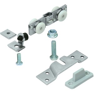 Hettich Montagesatz TopLine 8 für Holztür (40 kg), Stahl verzinkt, Schiebetürbeschläge.