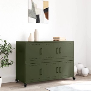 vidaXL Sideboard Olivgrün 100,5x39x72 cm Stahl 846744