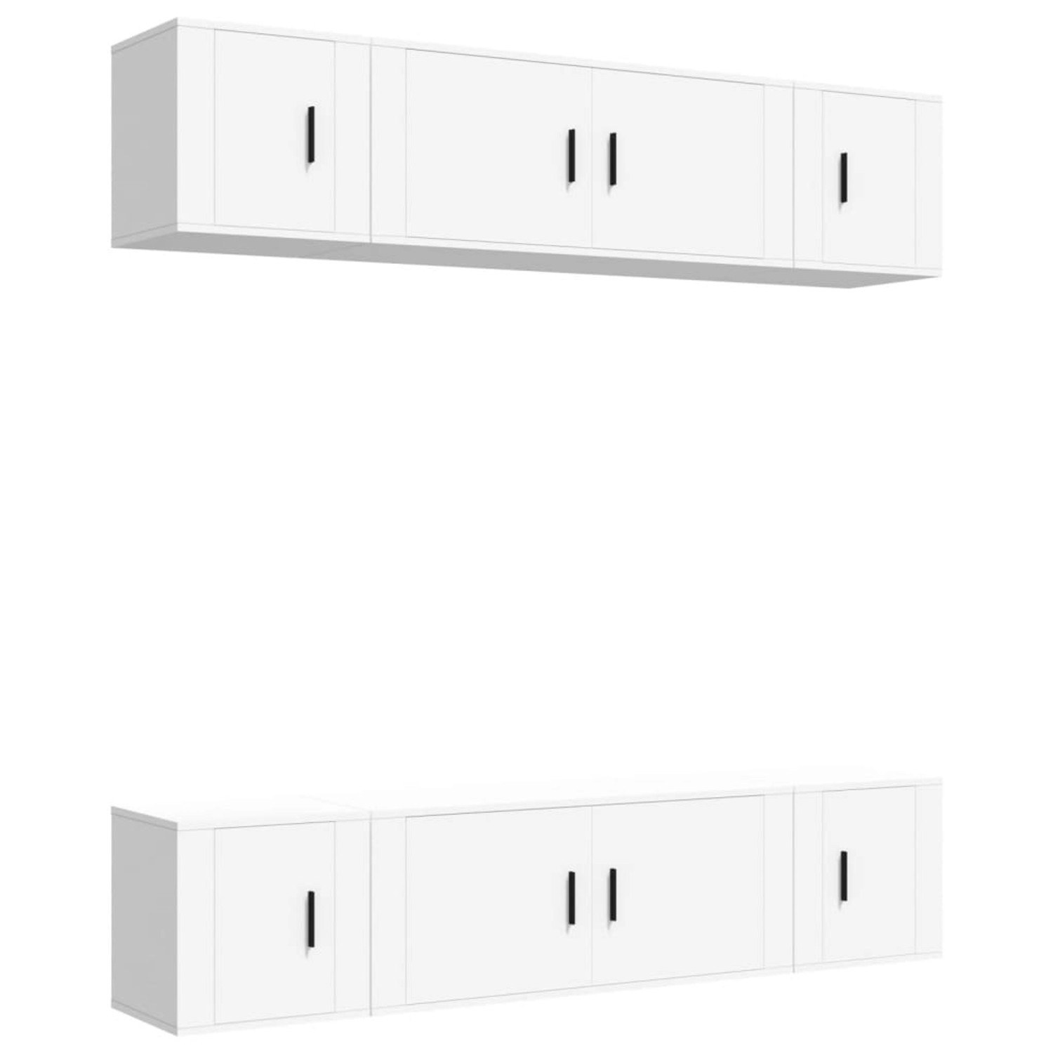 vidaXL 6-Tlg TV-Schrank-Set Weiß Holzwerkstoff 3188654