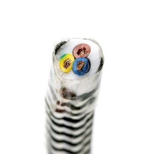 Orion Lightstyle Textilkabel, 3-adrig, schwarz-weiß, Meterware. Kabel für Lampen und Leuchten.