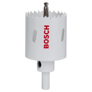 Bosch Bimetall Lochsäge 51 mm mit Zentrierbohrer, geeignet für Holz, Metall und Kunststoff.