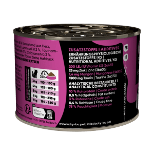 Lucky Lou Katzen-Nassfutter Schaf, 200g Dose. Alleinfutter für Katzen.