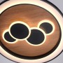 Paul Neuhaus LED-Deckenleuchte Eliza, Holz-Natur, Ø 60cm. Runde Deckenlampe mit Holz und schwarzen Akzenten.