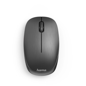 Schwarze Hama Funkmaus MW-110 mit 3 Tasten und Scrollrad für Computer & Multimedia.