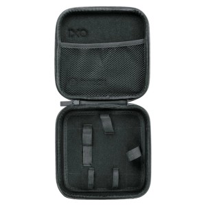 Offene Bosch Aufbewahrungstasche für IXO Zubehör. Robuste schwarze Softtasche mit Netzfach und elastischen Schlaufen.