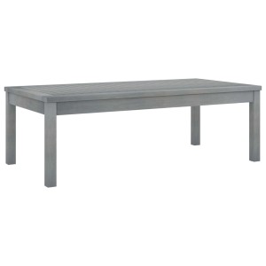 Grauer vidaXL Couchtisch aus Akazienholz, 100x50x33 cm, ideal für Garten und Terrasse.