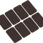 8 braune, selbstklebende Filzgleiter 22x36 mm für Möbel und Oberflächenschutz.