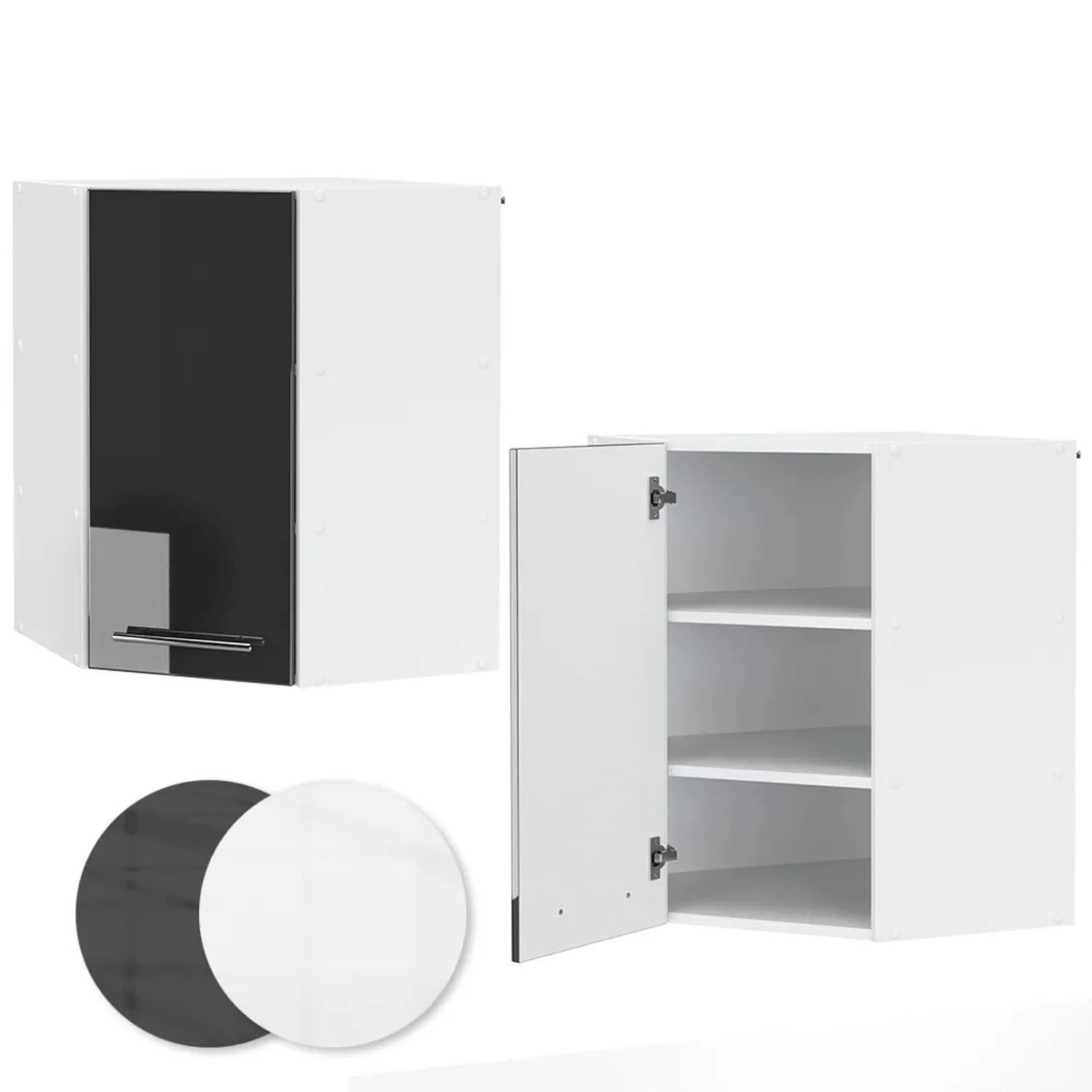 Vicco Küchen Eckschrank Fame-Line Anthrazit Hochglanz/Weiß 57 cm kaufen bei