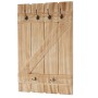 BERLINLODGE Wandgarderobe 91x60x10cm 6 Haken Kiefer