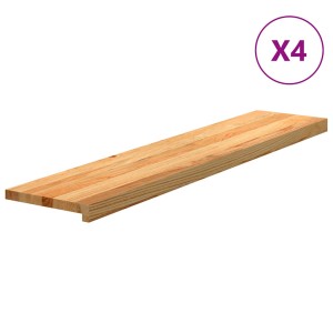 vidaXL Treppenstufen 4 Stk Hellbraun 120x30x2 cm Massivholz Eiche 3282964