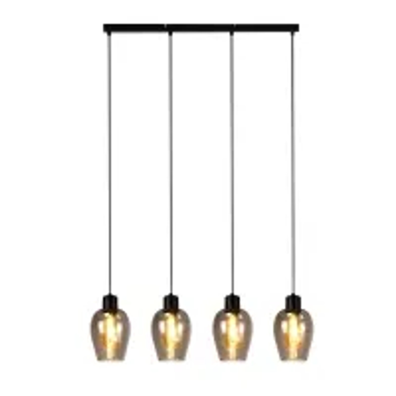 NETTLIFE Schwarze Esstisch-Pendelleuchte aus Rauchglas 1-flammig E27 Vintage-Design für Küche und Schlafzimmer Ohne Leuchtmittel