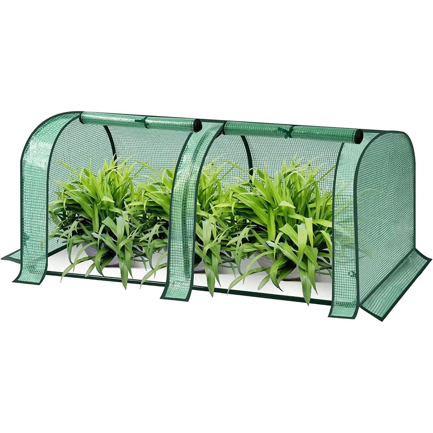 Image of WOLTU Foliengewächshaus PE Halbtransparent 130x60x50 cm 130 g/m² Grün