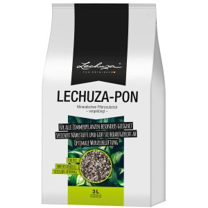 Lechuza-Pon Pflanzsubstrat, 3 Liter, für Zimmerpflanzen. Mineralisches Substrat für optimale Nährstoffversorgung.