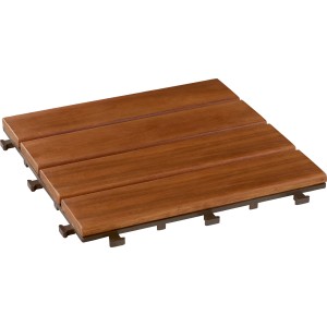 Akazienholz Klickfliese, 30x30cm, 6er Set. Holzfliese für Balkon und Terrasse.
