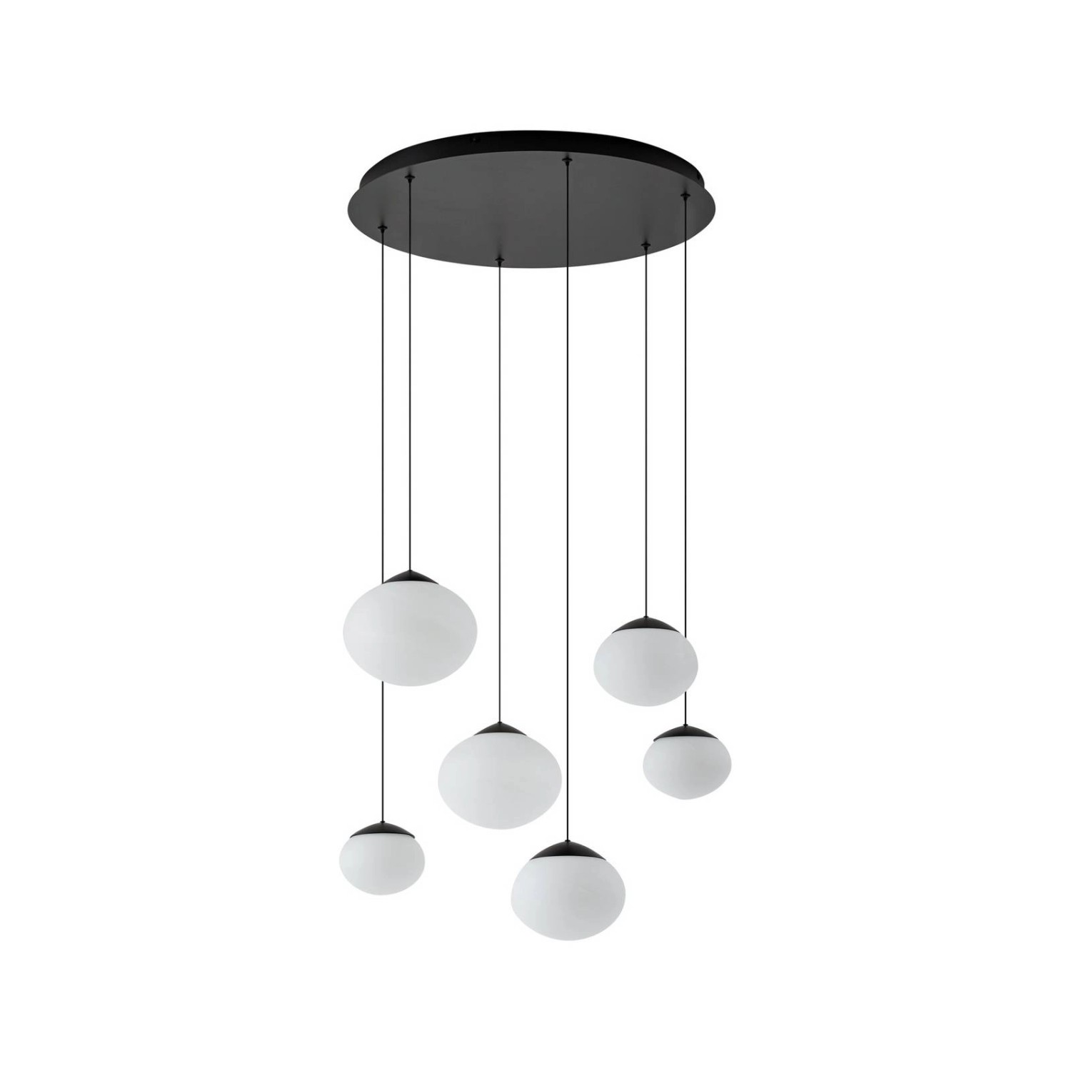 Lucande LED Pendelleuchte Tivar 10041617 Dimmbar Modern in Schwarz aus Glas günstig online kaufen