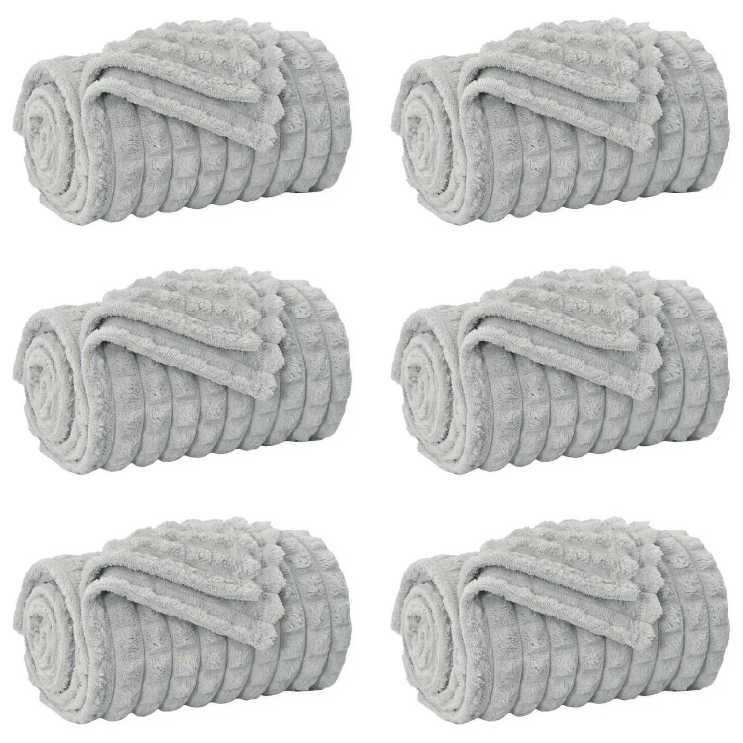 vidaXL Wohndecken 6 Stück Grau 270 x 240 cm Fleece 42016956