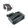 Bosch AL 18 V-44 Akku-Ladegerät für Elektrowerkzeug-Akkus, mit Ladekabel und Produktverpackung.