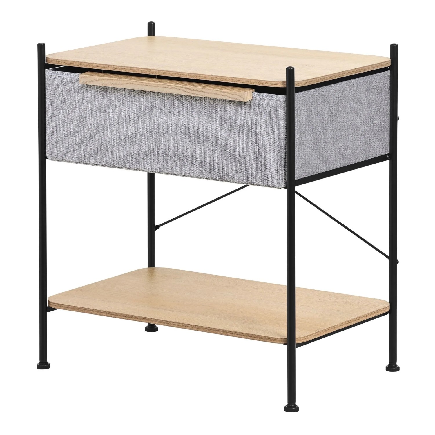 ML-Design Regal mit Schublade aus Stoff 62x67,5x42,5 cm Grau günstig online kaufen