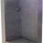 Graue Mauerscheiben-Ecke aus Beton, 105x50x50 cm, für Einfassungen und Mauersysteme.