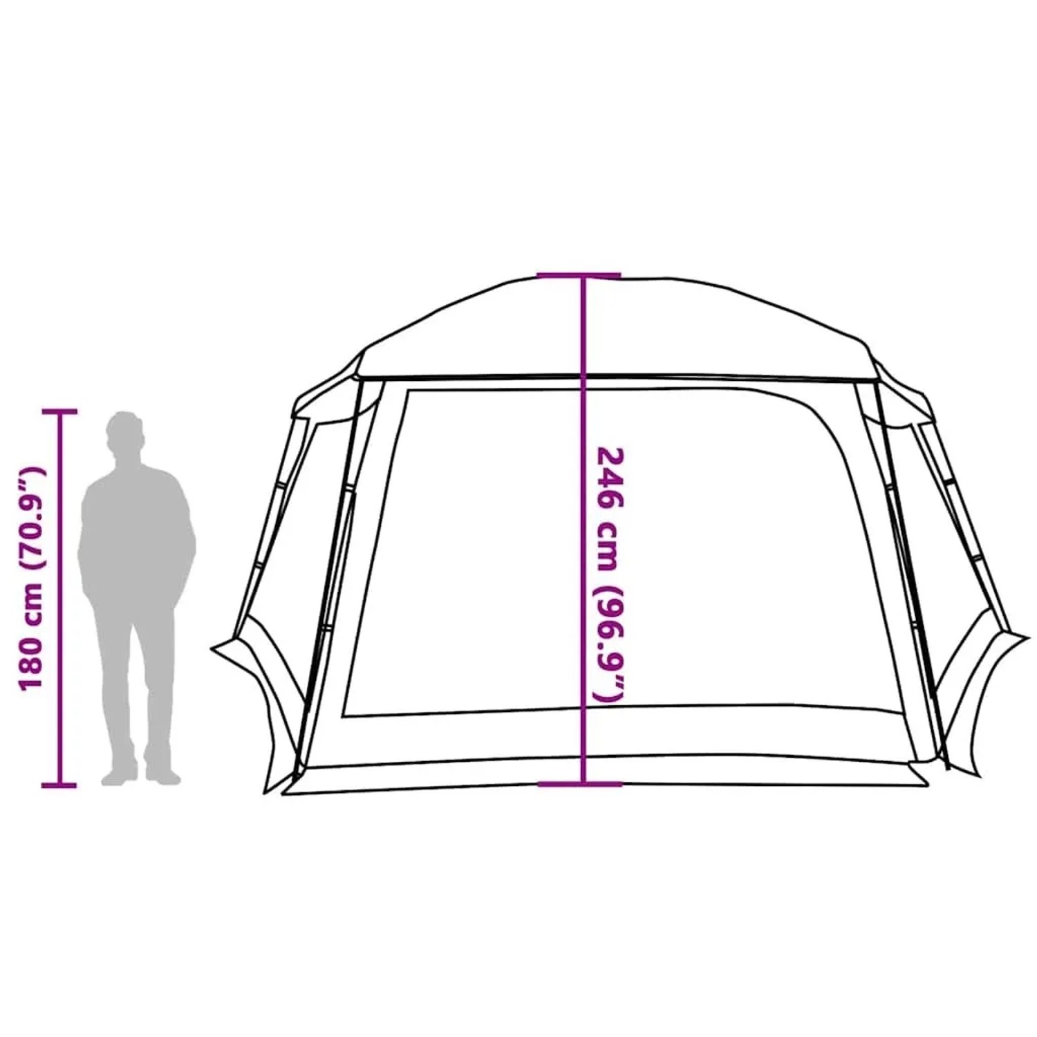 vidaXL Poolzelt mit Abnehmbarem Überzelt Netzwänden Meergrün 618x532cm 4100629_14