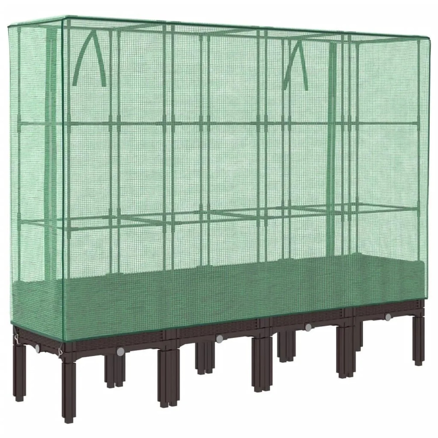 Furnicato Hochbeet Gewächshausaufsatz Braun 160 X 40 X 140 Cm_6