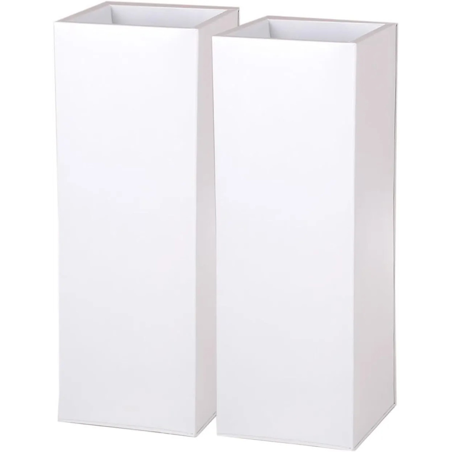 Vivanno Pflanzkübel Block 24 cm x 24 cm x 65 cm Weiß