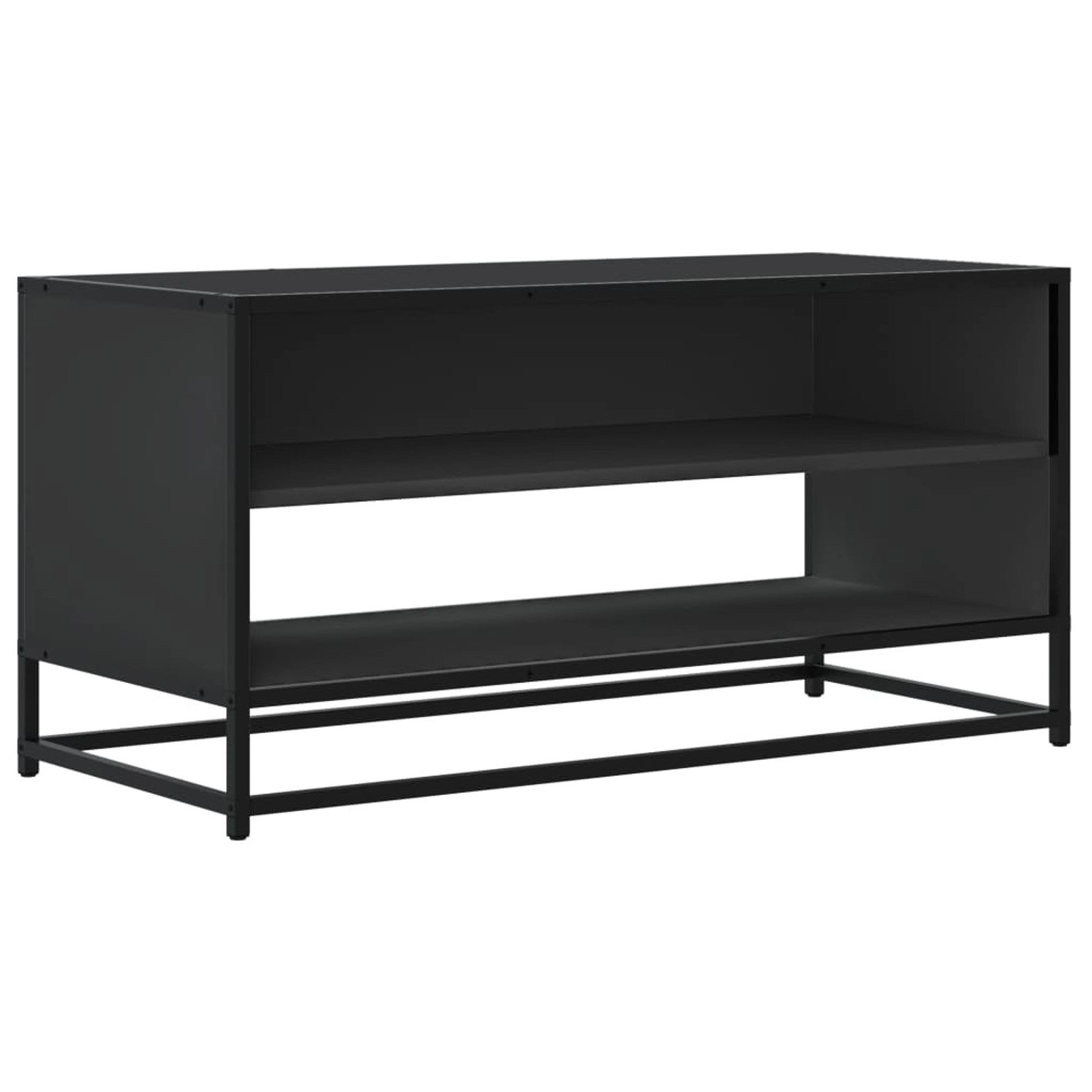 vidaXL TV-Schrank Schwarz 91x40x46 cm Holzwerkstoff und Metall 848884 günstig online kaufen