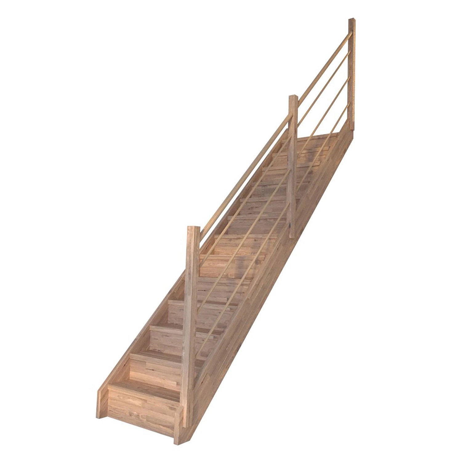 Treppe Mykonos Eiche Gerade Setzstufen Holz-Design-Geländer Rechts FSC® günstig online kaufen