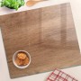 Herdabdeckplatte aus Glas mit Holzdekor, 60x52 cm, als Schneidebrett oder Spritzschutz.