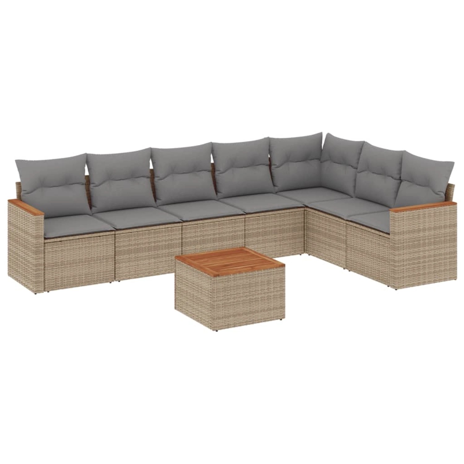 vidaXL 8-Tlg Garten-Sofagarnitur mit Kissen Beige Poly Rattan 3258440 günstig online kaufen