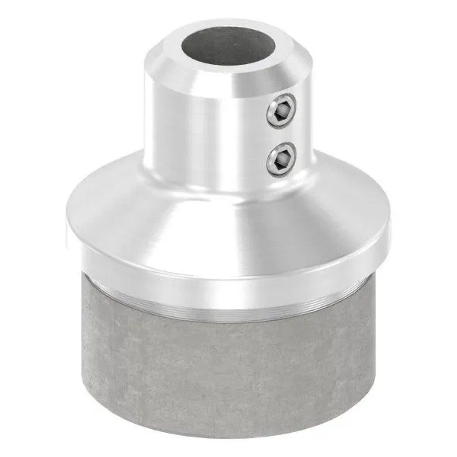 FeNau Einsteckkappe Edelstahl V2A Für Rohr Ø 42,4x2,0 mm Mit Durchgangsbohrung 12,2 mm 2 Madenschrauben