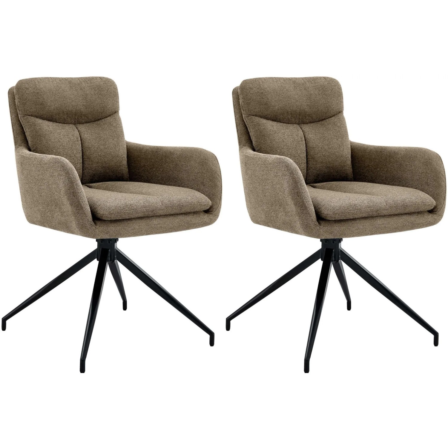 DELUKE 2er Set Esszimmerstuhl DUTOR Stoff Braun 57x62x83cm Essstühle Esszimmerstühle Küchenstühle Wohnzimmerstühle
