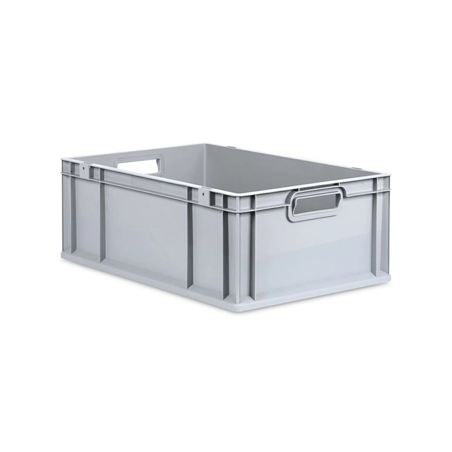 Graue PROREGAL Eurobox NextGen, 44 Liter, mit Griffmulden. Ideal zur Aufbewahrung und Lagerung.