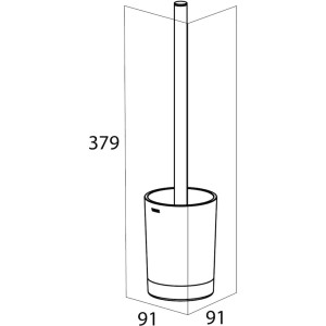 Freistehende Tiger Toilettenbürste Tune mit Halter, Metall gebürstet, schwarz.