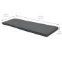 Graphitgraue Beautissu Loft BK Bankauflage 100x48x5cm. Rechteckiges Gartenbankkissen.