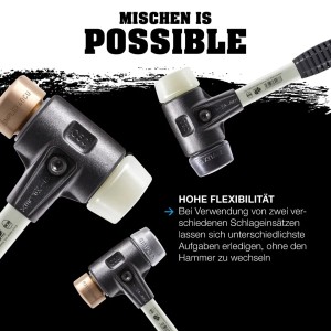 Halder Simplex Schonhammer Ø 30 mm Gummi   Nylon mit Verstärktem Tempergussgehäuse und FiberglasStiel