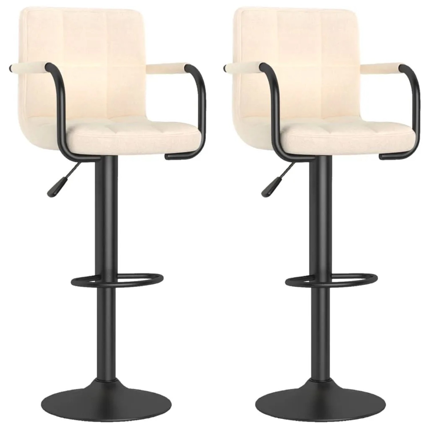 vidaXL Barhocker 2 Stk Creme Stoff 334637