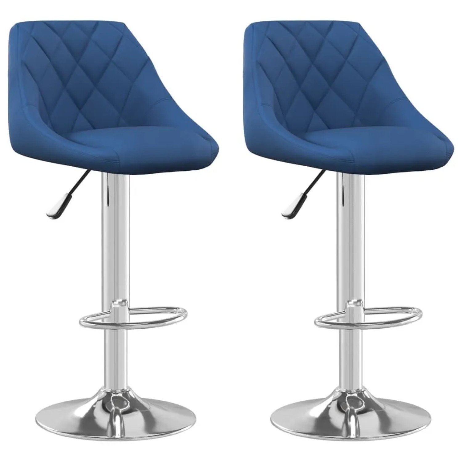 vidaXL Barhocker 2 Stk Blau Samt 335309