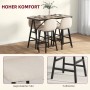 HOMCOM Bartisch-Set, 5-teilig, beige. Barhocker mit Tisch für Esszimmer oder Küche.