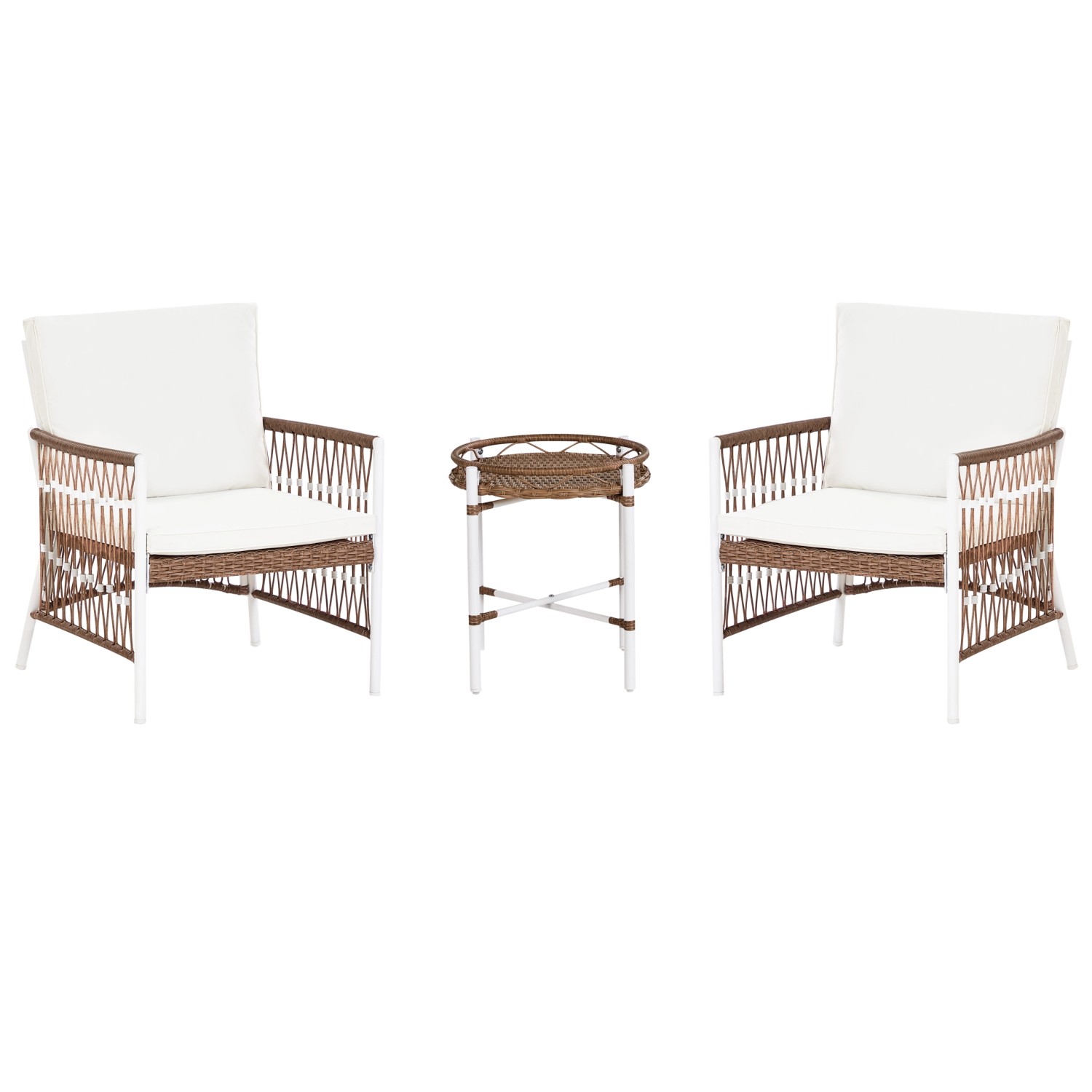 Beliani Bistro Set LEVICO Weiss Braun