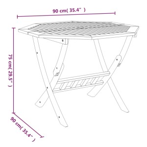 vidaXL Garten-Esstisch aus Akazie, klappbar, 90x75 cm, Teil der 5-tlg. Gartenmöbel-Set