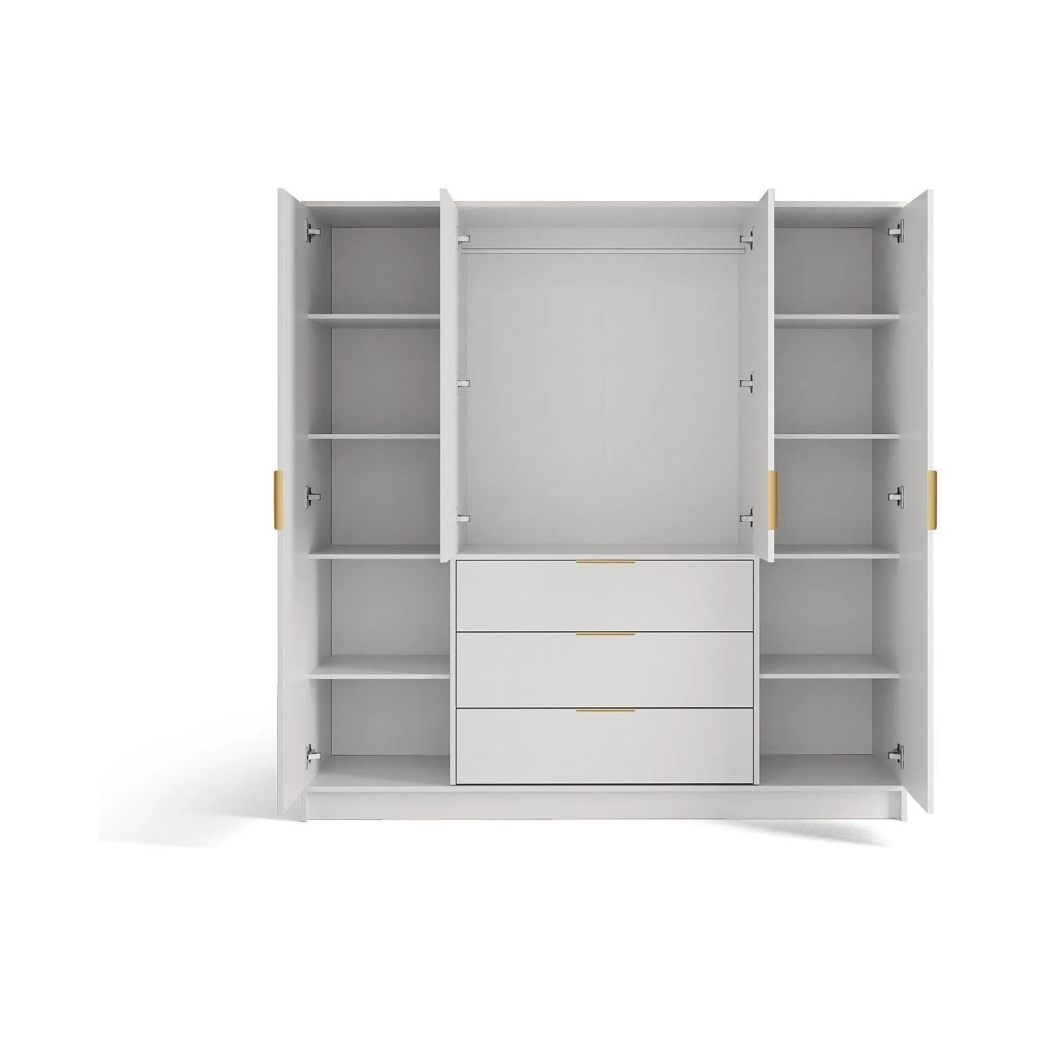 Vente-unique Kleiderschrank Lirmada Naturfarben Hell  Weiß 196 cm