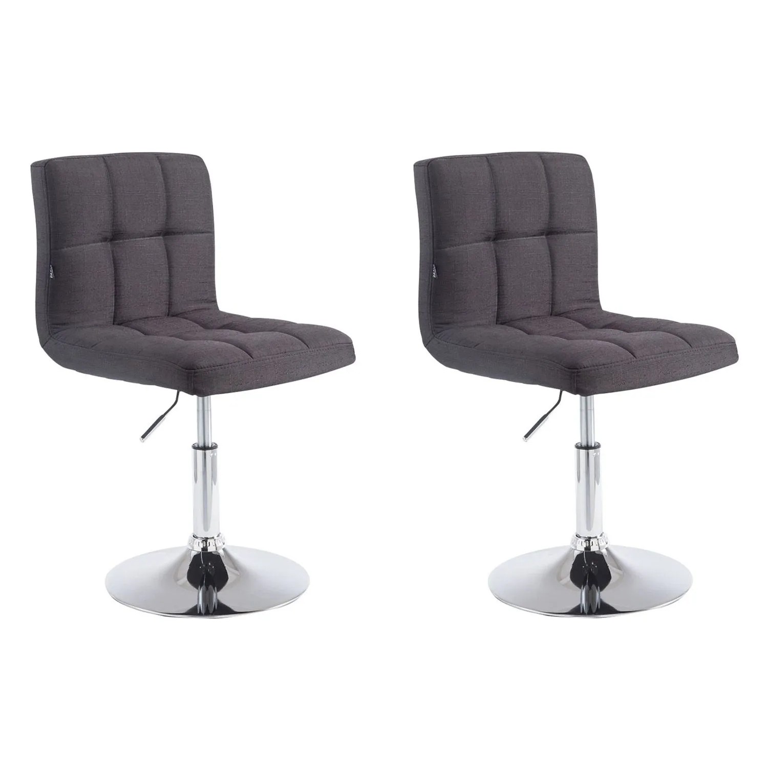 DELUKE 2er Set Barhocker BANGKO Stoff Schwarz 44x49x74cm Barstuhl Höhenverstellbar Mit Lehne Drehbar Tresenhocker Tresenstuhl