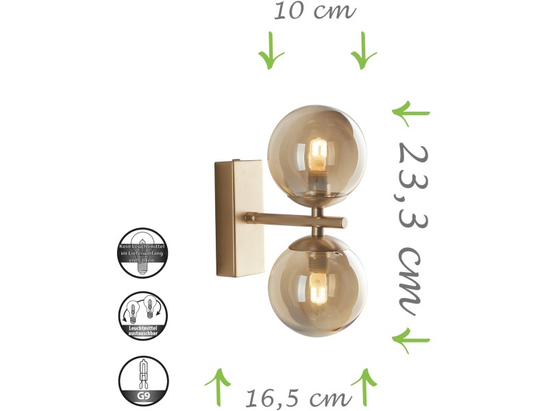 2-flammig cm cm Messing Wandleuchte kaufen bei 23,3 Neptun OBI x 10 Eco-Light