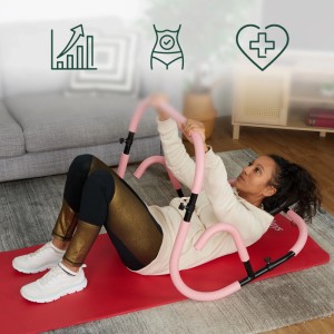 Relaxdays Bauchtrainer Aluminium Rosa Schwarz Ergonomisch 66 cm x 71 cm x 71 cm 2,9 kg