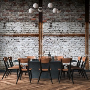 PROFHOME Fototapete Ziegelstein grau-schwarz-weiß, matte Steinoptik im Used-Look.