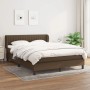 Dunkelbraunes vidaXL Boxspringbett 140x190 cm mit Matratze und Kopfteil.